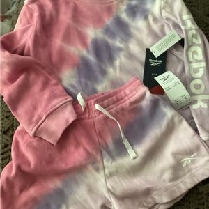 Reebok Pink and Lavender Tie-Dye Top